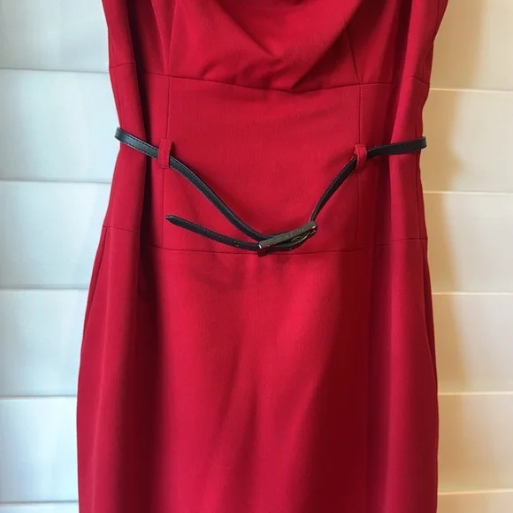 open lace back dress Jackie O dress- red leaf print main image 0